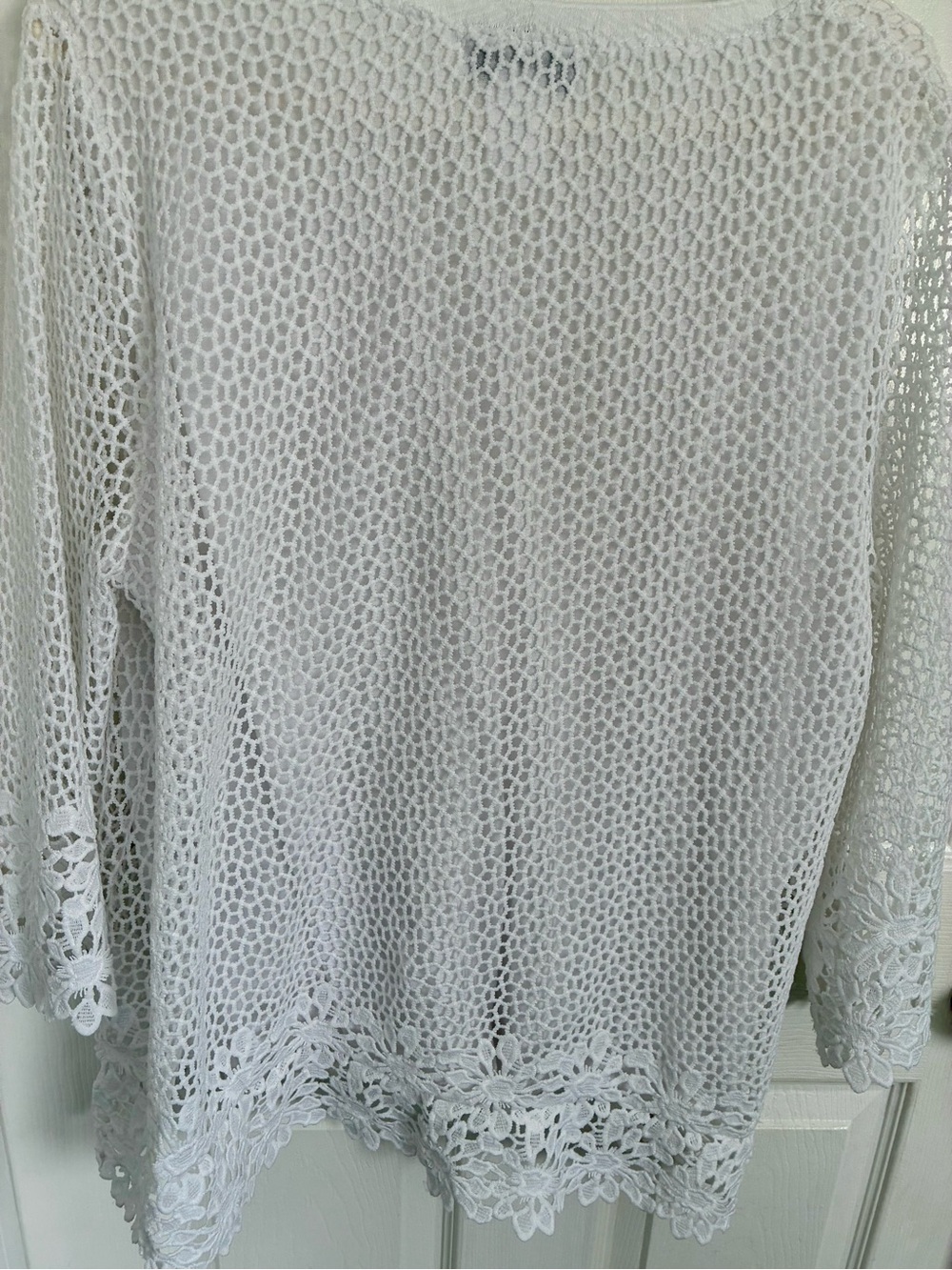 Alfred Dunner White Crochet Lace Tunic Top - Picture 3 of 4